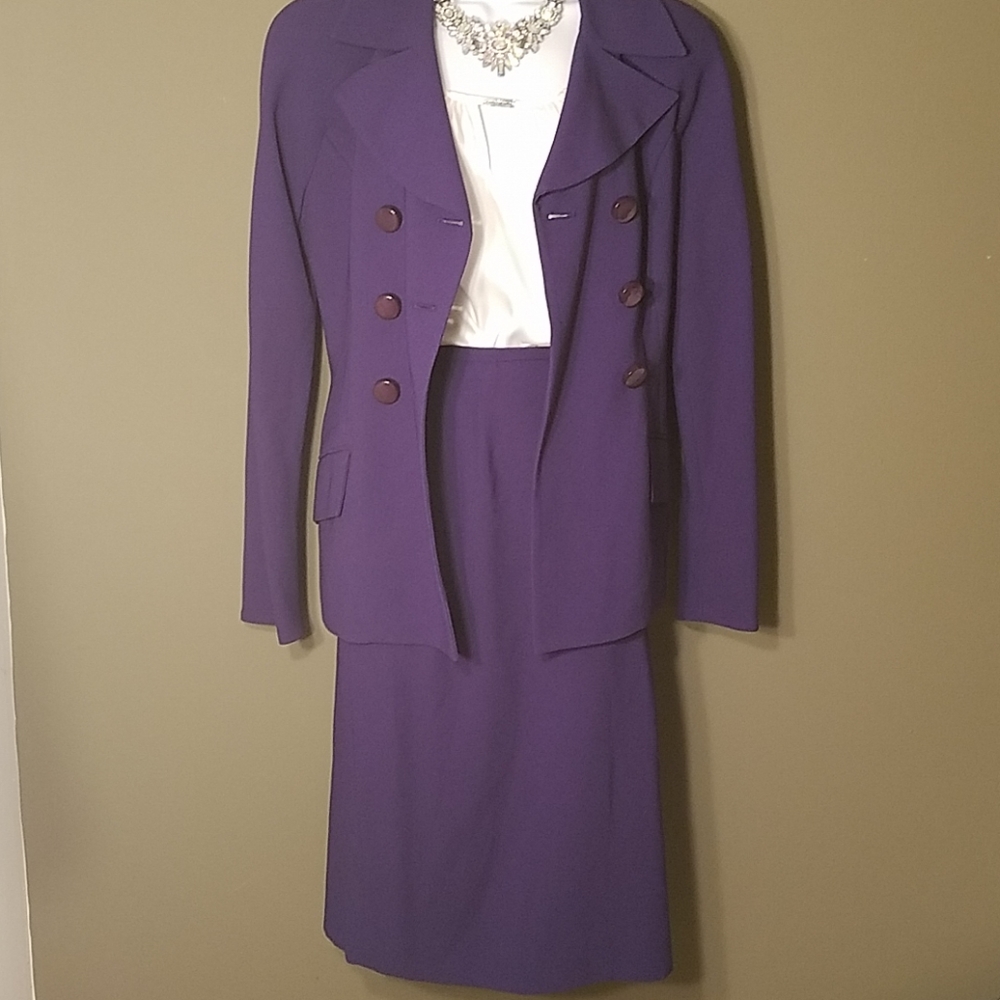 Dior Purple Two-Piece Skirt Suit